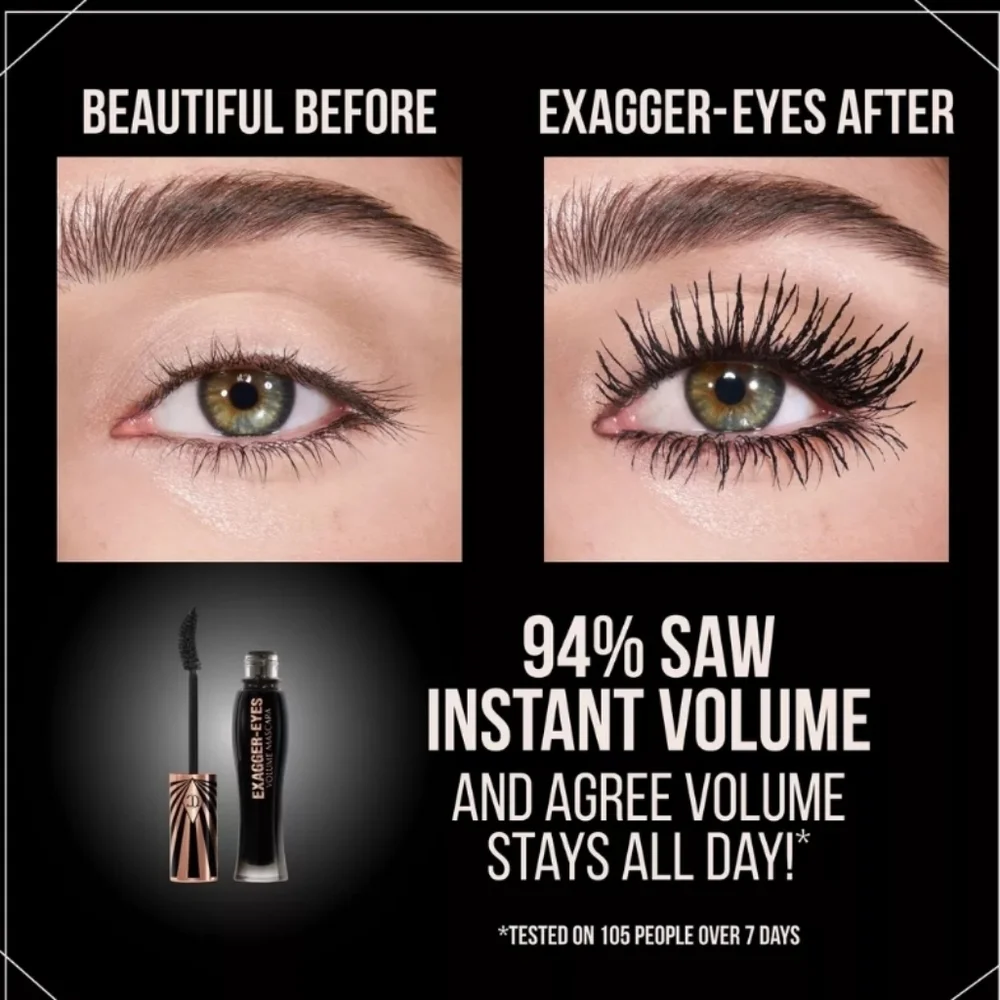 Charlotte Tilbury Exagger-Eyes Volume Mascara: Extreme Black, 2ml (TS), NIB
